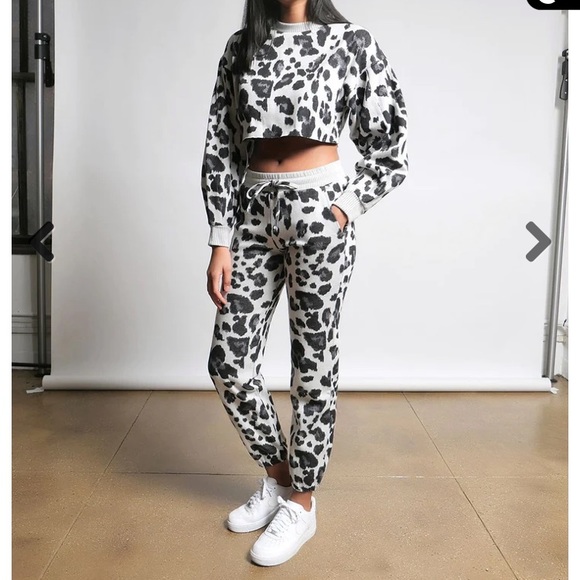 🇨🇦 TWENTY MONTREAL Hyper Reality Knit Leopard Jogger sz Small Woven Pant - Picture 15 of 16